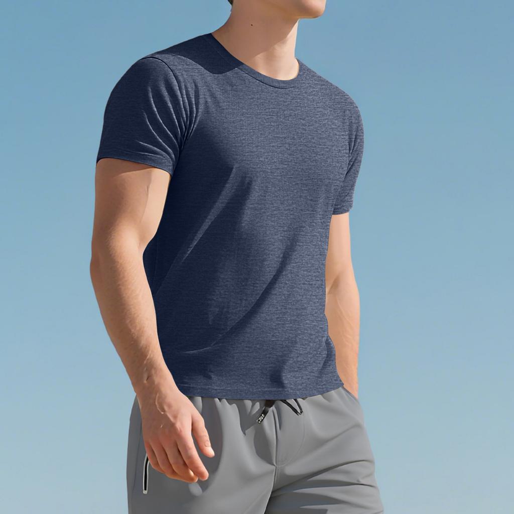 Men's Fitness Casual Breathable Base Sports Running Undershirt Short Sleeves