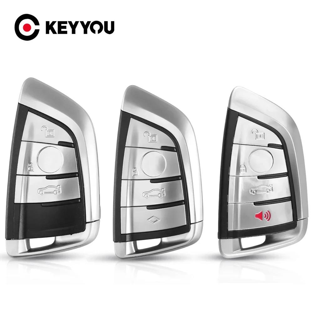 KEYYOU 3/4 Buttons Smart Car Remote Keyless Entry Key Shell Case For BMW X5 F15 1 2 5 7 Series X1 X6 F16 G30 G11 F48 F39 Key