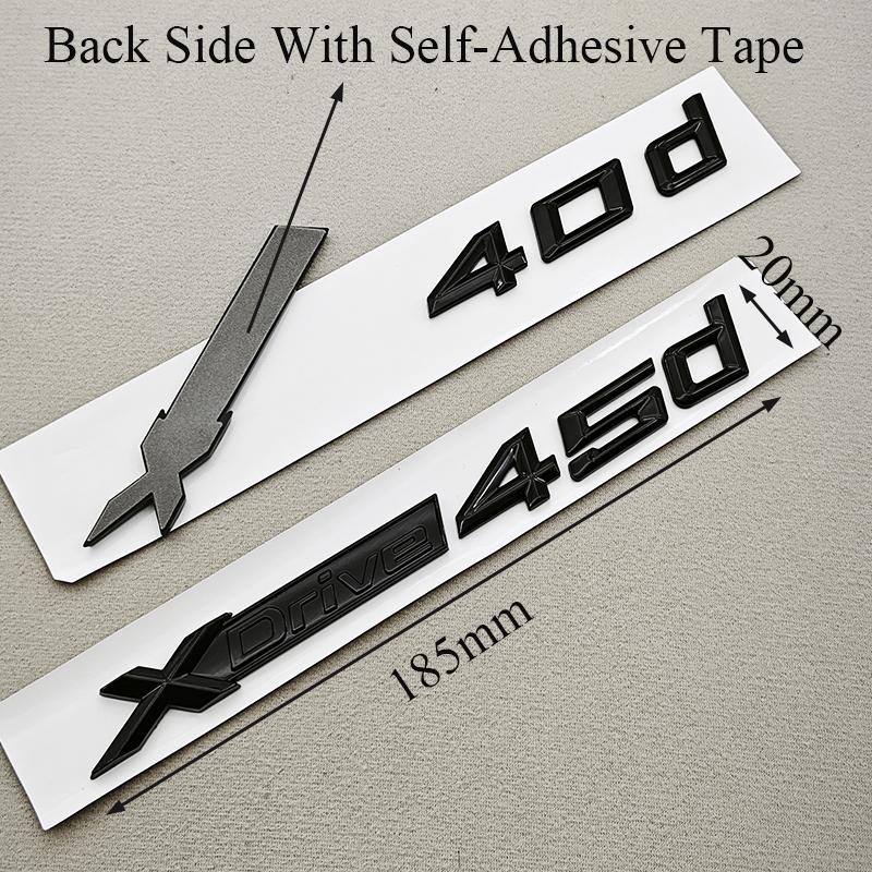 3D ABS Black Logo XDrive 30d 35d 40d 45d 50d 55d Emblem Car Trunk Fender Side Badge StickerFor BMW X3 X5 X6 X7 F25 F15 G01 G05