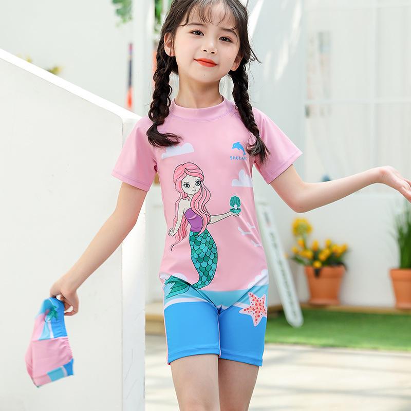 Unisex Cartoon Children's Swimsuit - Cute, Quick-Drying One-Piece for Girls, Available In Small, Medium, Large