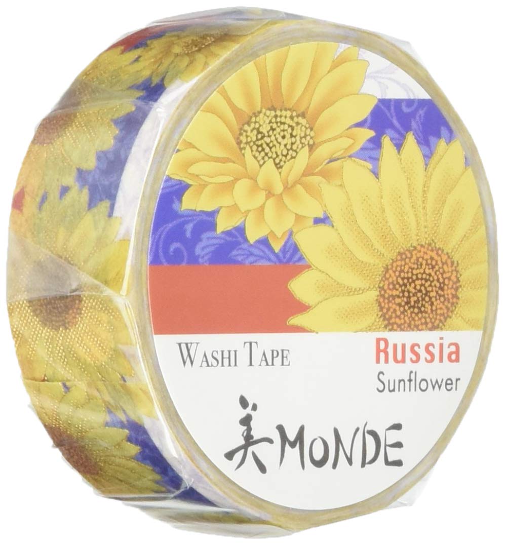 Kamiiso Sangyo Masking Russia Sunflower 15mm x Tape, Design, 7m, GR-4013