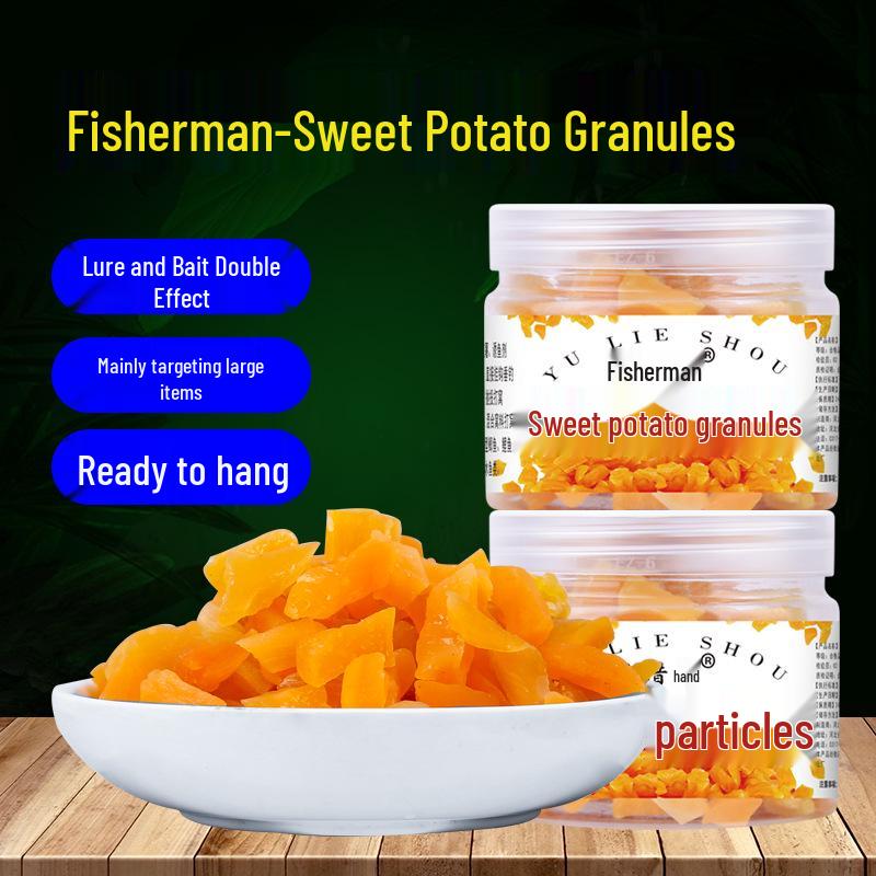 Sweet Potato Granule Bait for Wild Fishing - Crucian Carp, Grass Carp, Bream - All-Season Universal Fishing Bait with Sweet and Red Potato Cubes Fish Hunter гранул сладкого картофеля