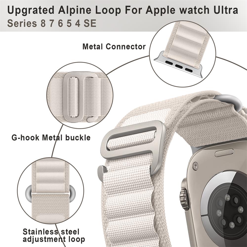 For Apple Watch Band 44mm 40mm 49mm 41mm 45mm 42mm 46mm Alpine loop bracelet correa iWatch Ultra 2 series 7 6 3 se 8 9 10 Straps