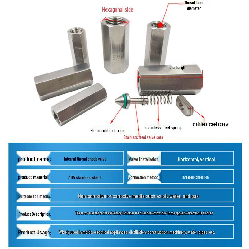 Xuantu 304 Stainless Steel Internal Thread Check Valve