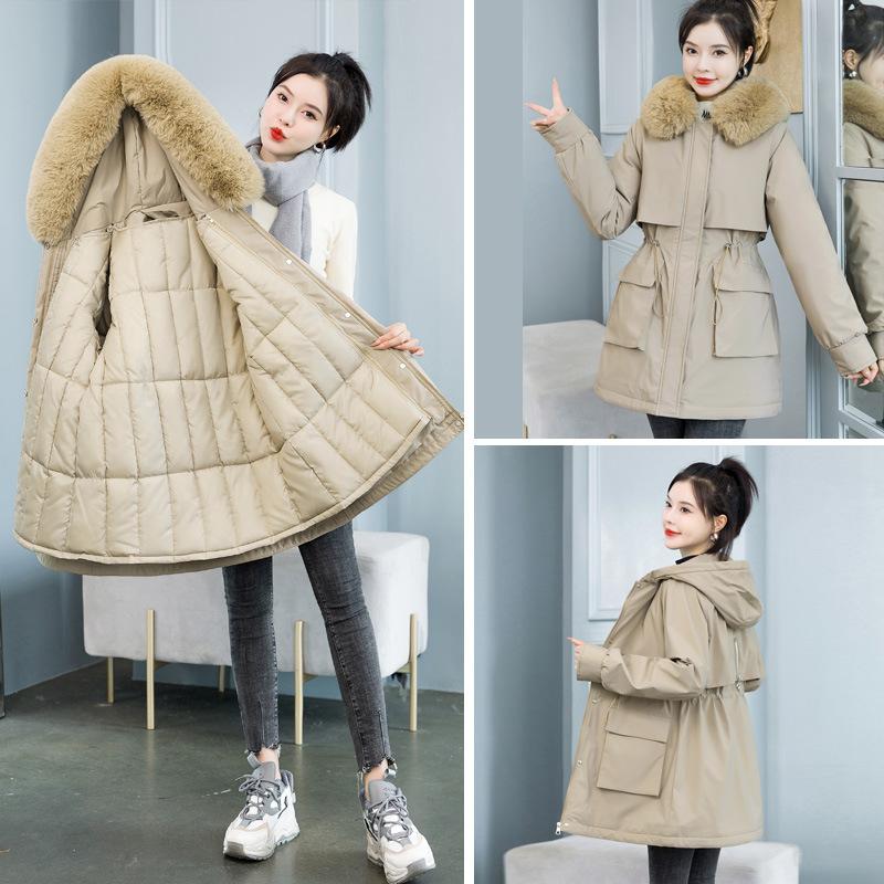 Live liner, one clothes and three clothes, winter thickened Parker cotton clothes, new waist and thin removable trench coat cotton jacket