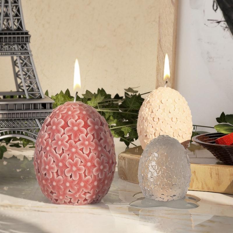 Scented Candle Silicone Mold Egg Flower Resin Epoxy Casting Mold Oval-Wax Mold Plaster Soap Mold Handmade DIY Craft