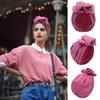 Turban Hat Retro French Style Flower Decor Women Hat Solid Color Breathable Wind-proof Headwear Daily Wear