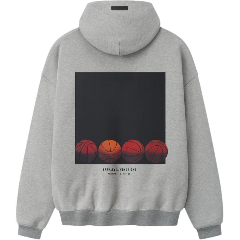 Fear of God Essentials NBA x Barkley Hendricks 90s Hoodie Concrete Heather Women Tops Grey 192BH266902F