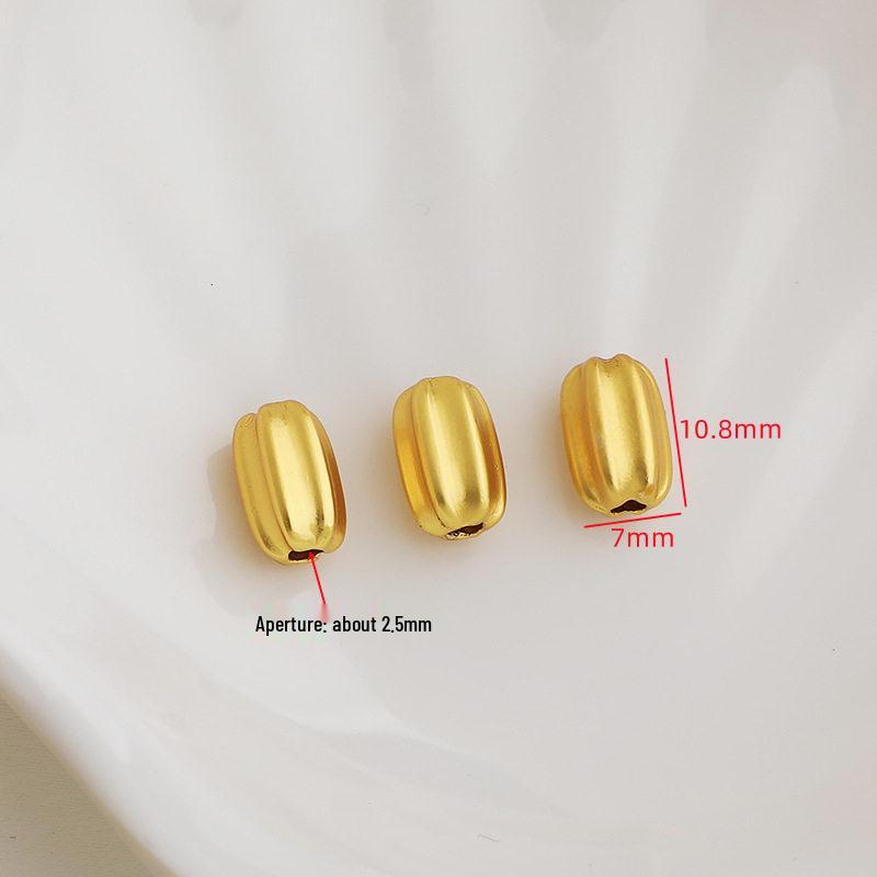 Gold-Plated Melon Pattern Spacer Beads, Colorfast, 7x11mm, DIY Jewelry Pumpkin Shape
