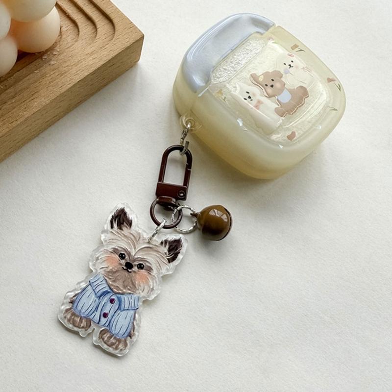 Dog Themed Acrylic Keychain Lightweight Cartoon Animal Keyring Bag Pendant Accessories for Pet Lovers and Students