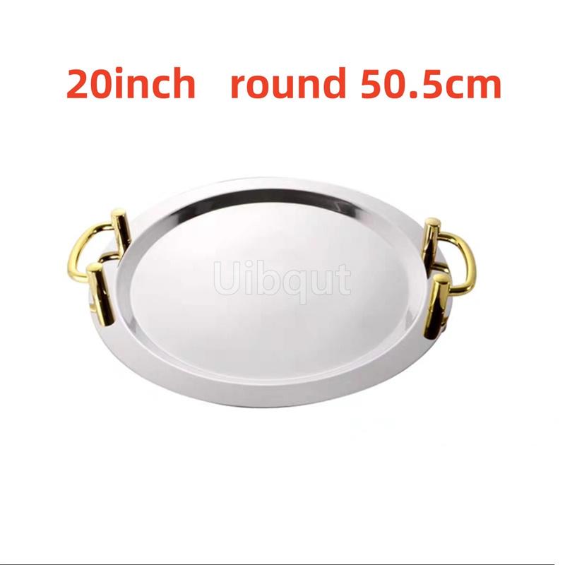 

Золотая овальная тарелка из нержавеющей стали, большая круглая тарелка, поднос для шведского стола, конфет, торта, фруктов, зеркальная тарелка для отеля, ресторана, гриля, свадьбы, милое блюдо