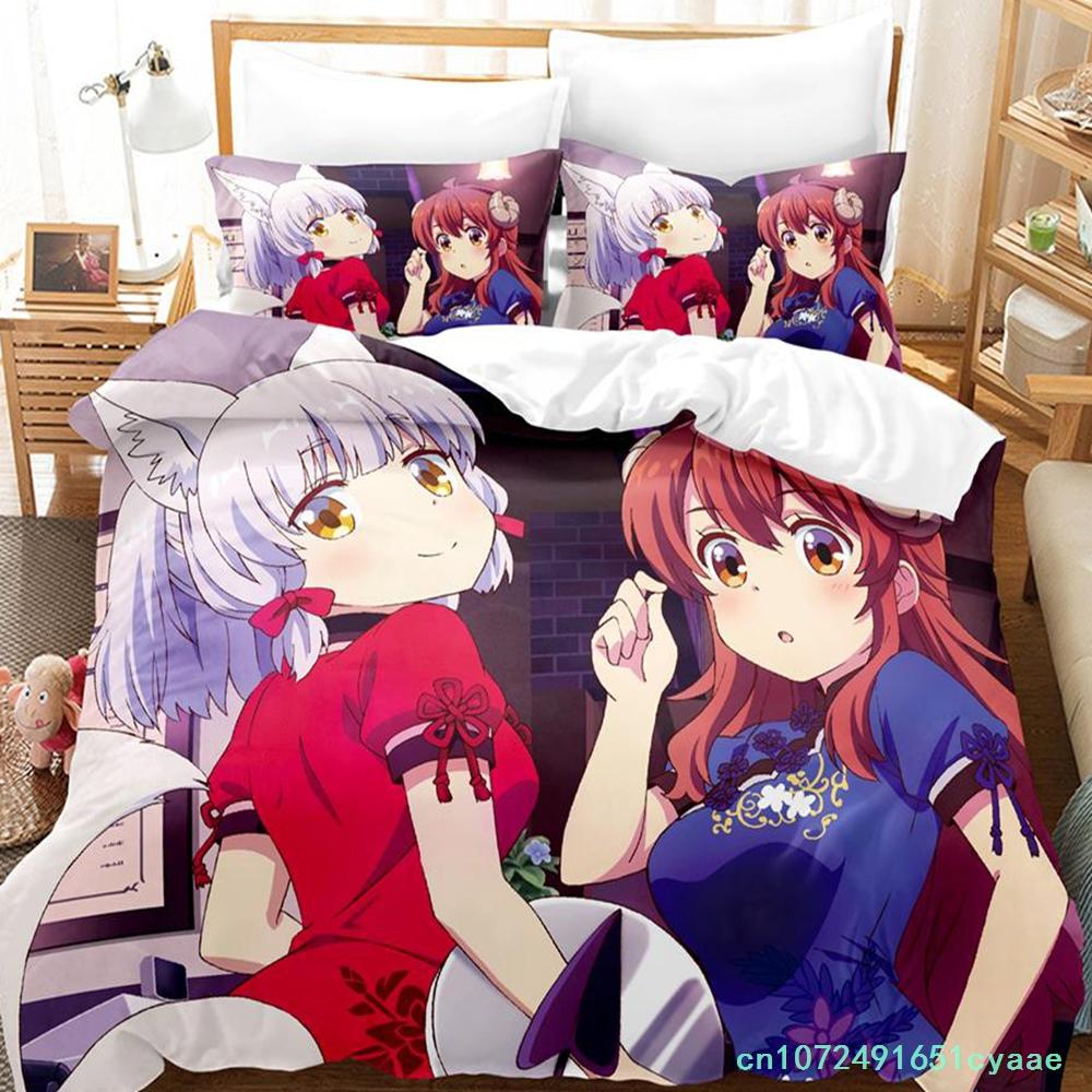 Kawaii Das Dämonenmädchen von nebenan Bettwäscheset Einzelbett Twin Full Queen King Size Bettset Erwachsener Kind Schlafzimmer Bettbezugsets Anime