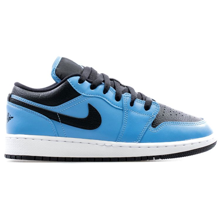 Air Jordan 1 Low GS University Blue Black Kids Sneakers White 553560-403