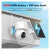 Caméras de Sécurité Solaires Sans Fil Extérieur, Caméra WiFi 2K 2.4G avec Panneau Solaire et Alimentation par Batterie, Vision Nocturne Couleur avec Projecteur, PTZ 360°