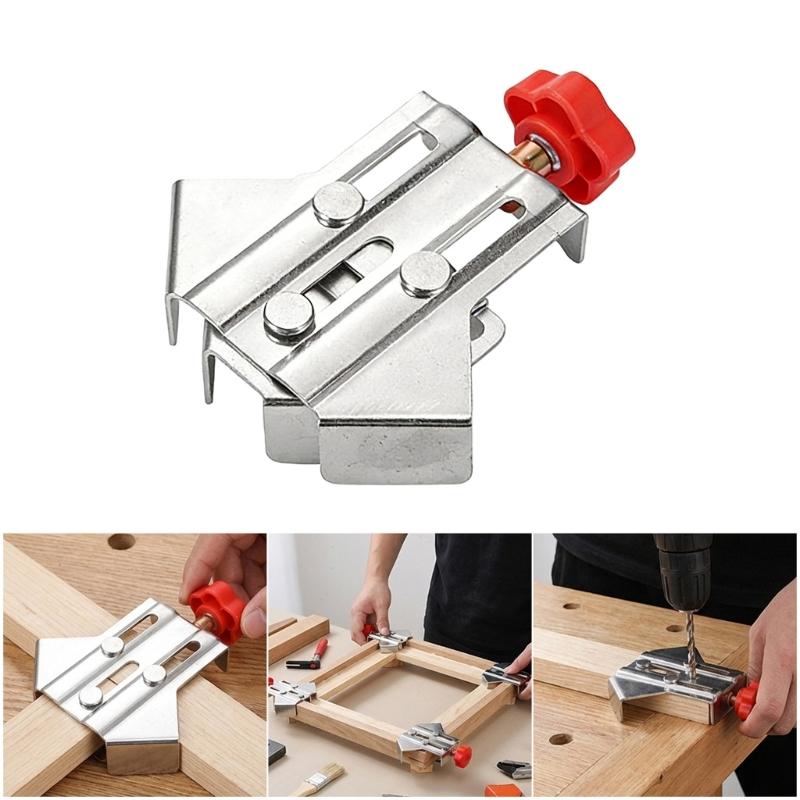 Metal Steel Quick Clip Auxiliary Corner Clamp Locator Adjustable 90 Degree Fixing Clamp For Woodworking Tool