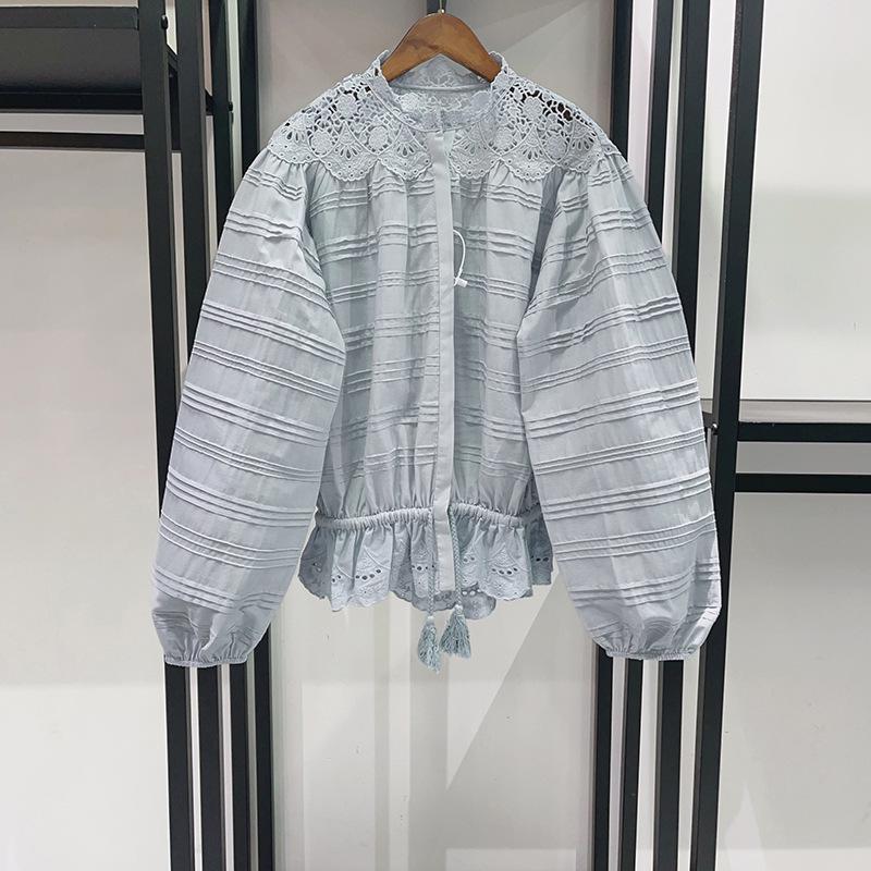2026 French Spring/Summer Niche Fashion: Floral Lace Lantern Sleeve Blouse & Ruffle Skirt Pants