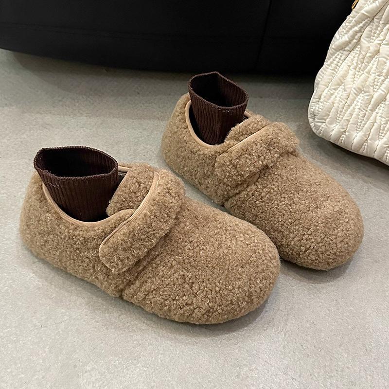 Imitation lamb wool shoes women wear velvet, winter new Mary Jane Doudou shoes warm cotton shoes