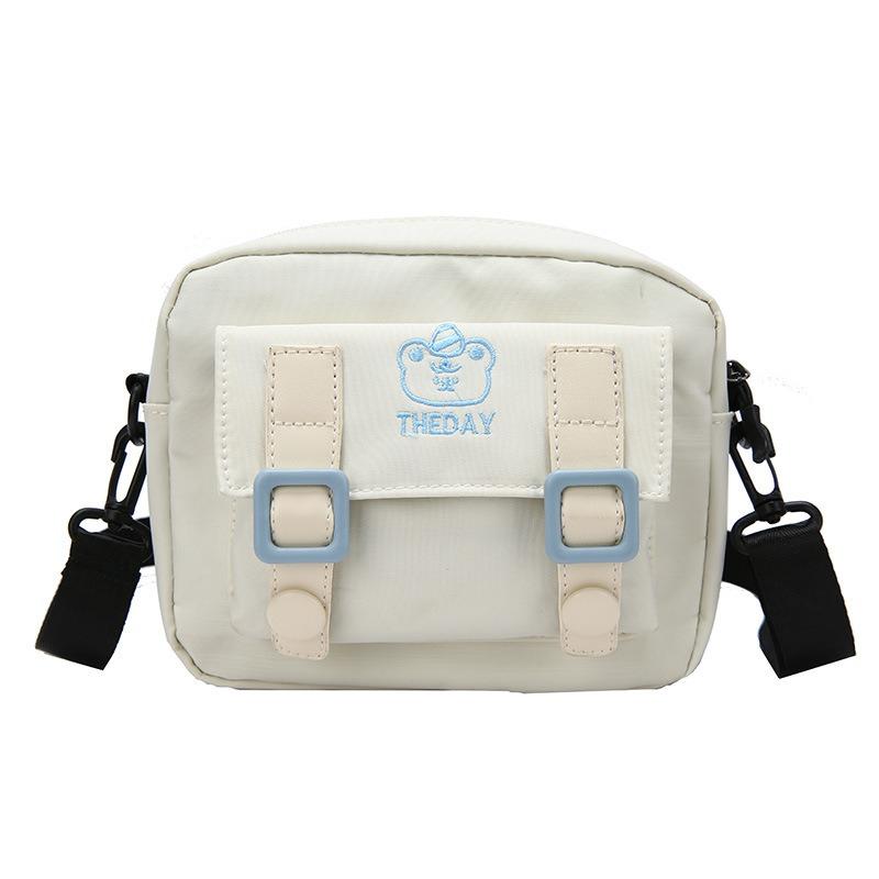 Sweet Contrasting Small Square Bag, New Women's Bag, Fresh Harajuku Messenger Bag, Nylon Cloth.