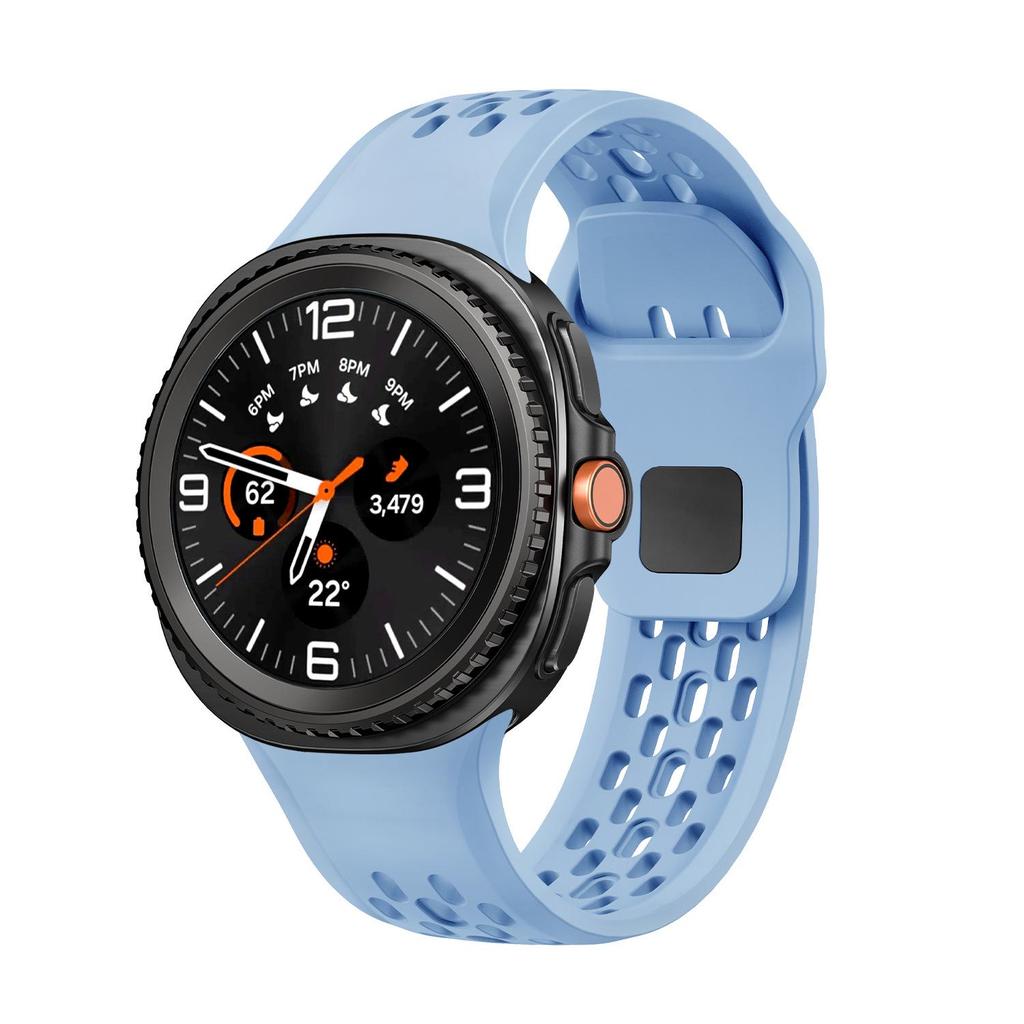 Compatible Black Perforated Silicone Strap for Samsung Galaxy Watch8/8 Classic