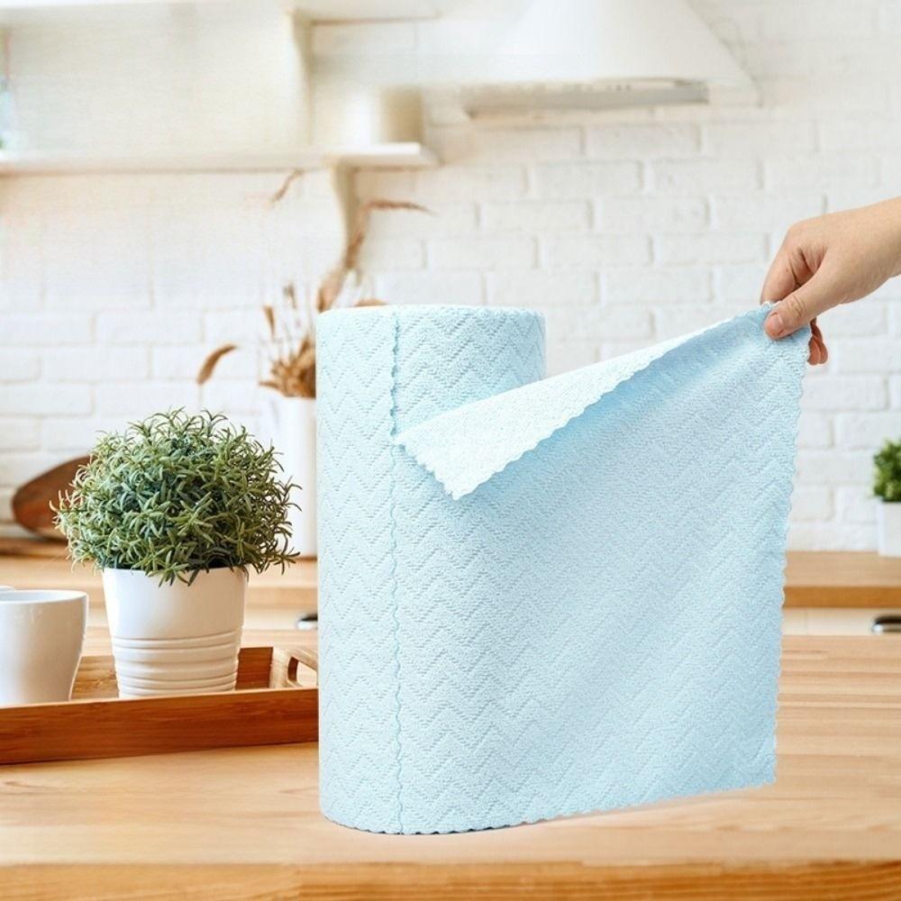 30Pcs/Roll Water Oil Absorbent Microfiber Cleaning Cloth Fast Drying Durable Cleaning Towels Double Sided Soft Absorbent