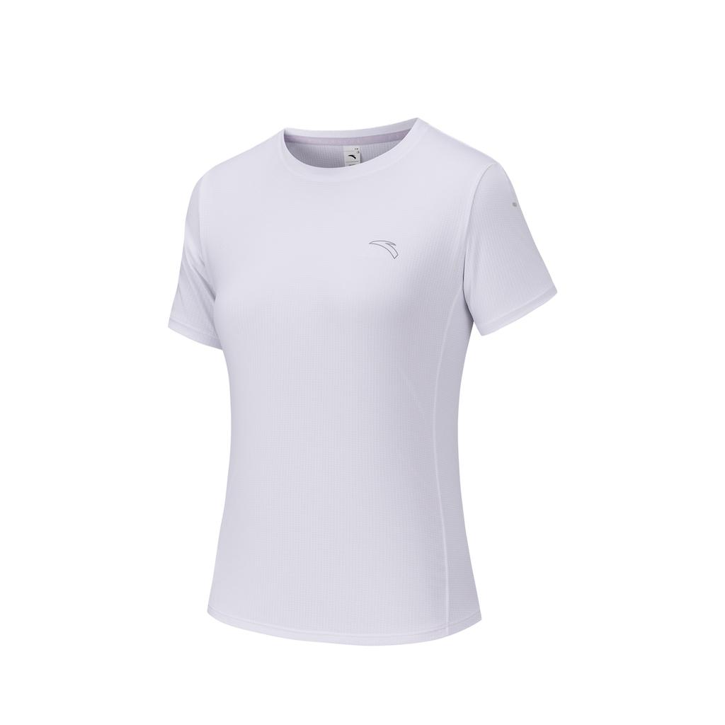 Anta Running Series Womens Short Sleeve Knitted T-Shirt 2026 Summer Women tops Pure-White 962625105-1