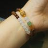 Natural Wood Double Strand Beaded Bracelet, Handmade Ethnic Jewelry for Men Women