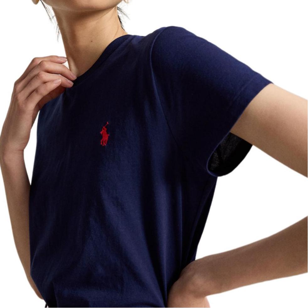 Polo Ralph Lauren Bawełniany T-shirt z okrągłym dekoltem i krótkim rękawem Regularny Klasyczna Edycja Damskie topy WMPOKNINCU21271-410