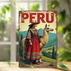 "Vintage dekorativ skylt i järn från Peru – Peruanisk charm    Naturlig skönhet | Traditionella peruanska scener"