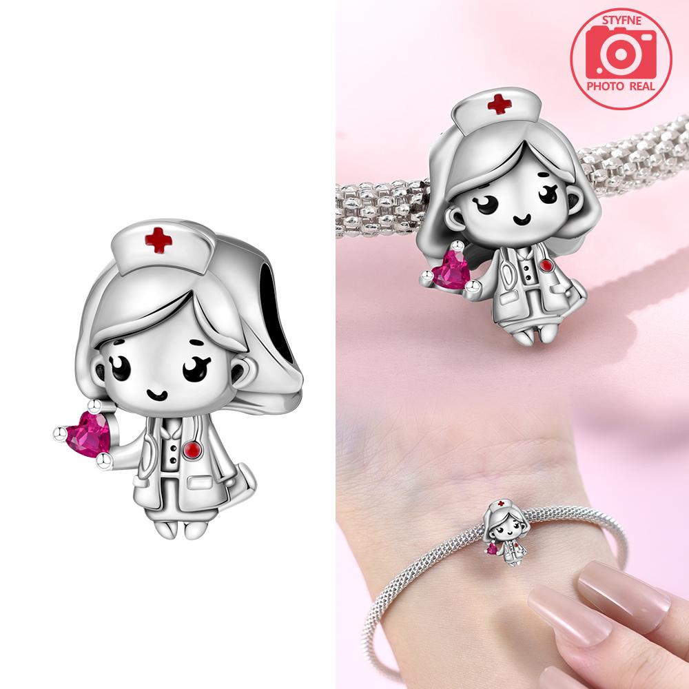 Charms Plata Nurse'S Three-In-One Pendant Copper Colors For Charms Copper Colors Original Bracelet For Jewelry Making