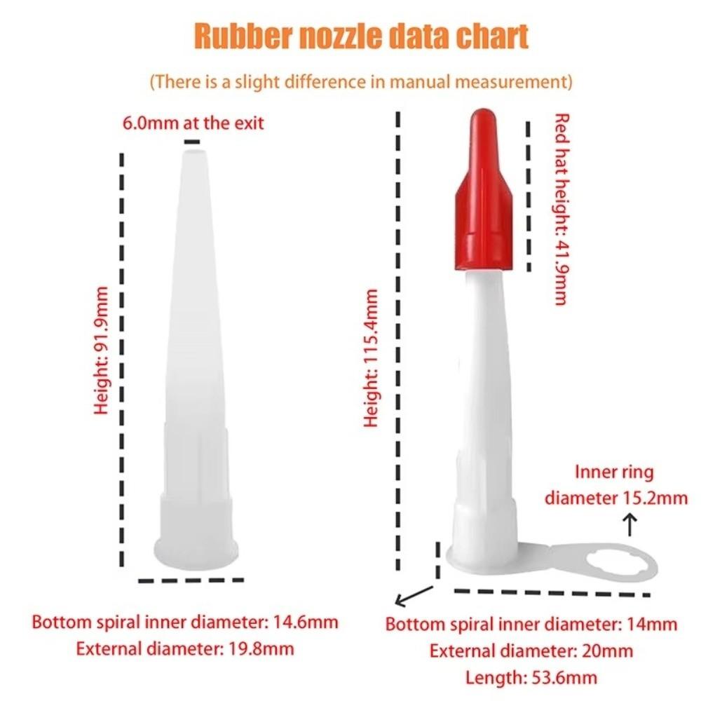 10/20Pcs Soft and Hard Caulking Nozzle Extension Plastic Tube with Cover Caulk Cap Caulk Saving Sealant Application