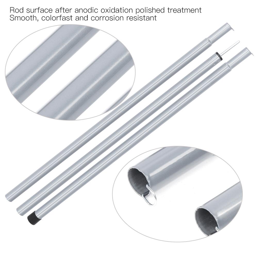 8PCS Portable Steel Corrosion Resistant Folding Adjustable Awning Rod Outdoor Sandbeach Tent Support Pole Accessory2M