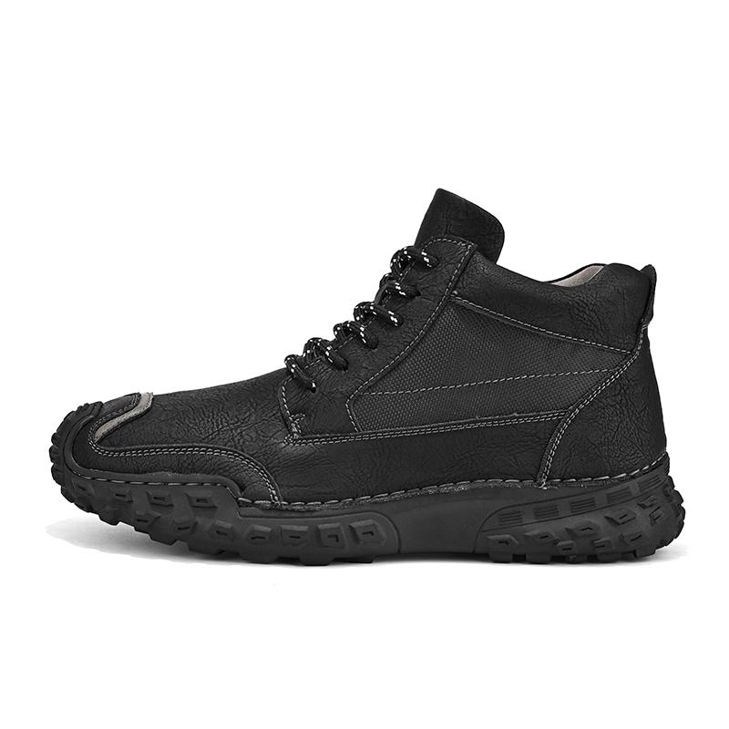 Handgefertigte Outdoor Herrenstiefel Spaltleder Herbst Knöchel-Sneakers Übergröße 38-46 Freizeit-Schuhwerk für Männer Hombres Botas