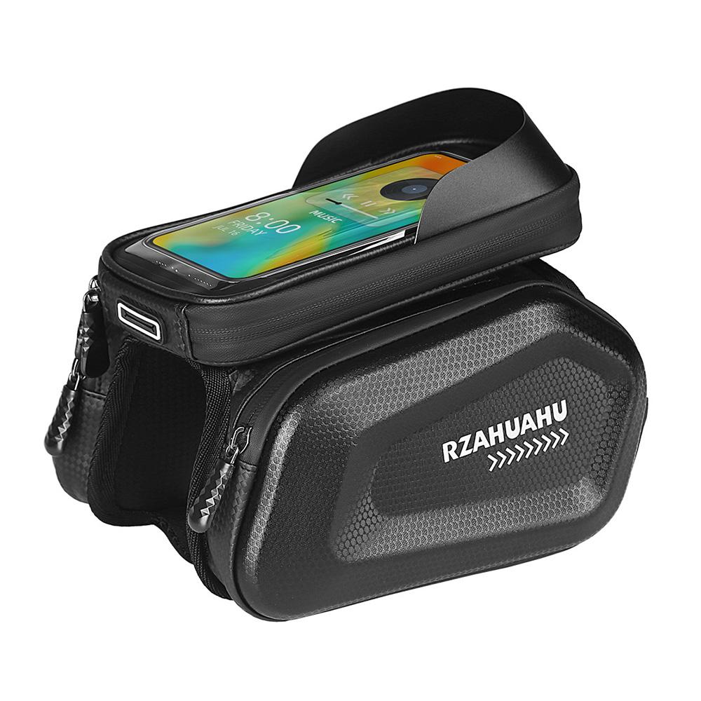 

Сумка для велосипедной рамы с 7-дюймовым телефоном и сенсорным экраном, водонепроницаемая, жесткая, для хранения верхней трубы велосипеда, сумки-органайзеры, аксессуары для велоспорта чёрный