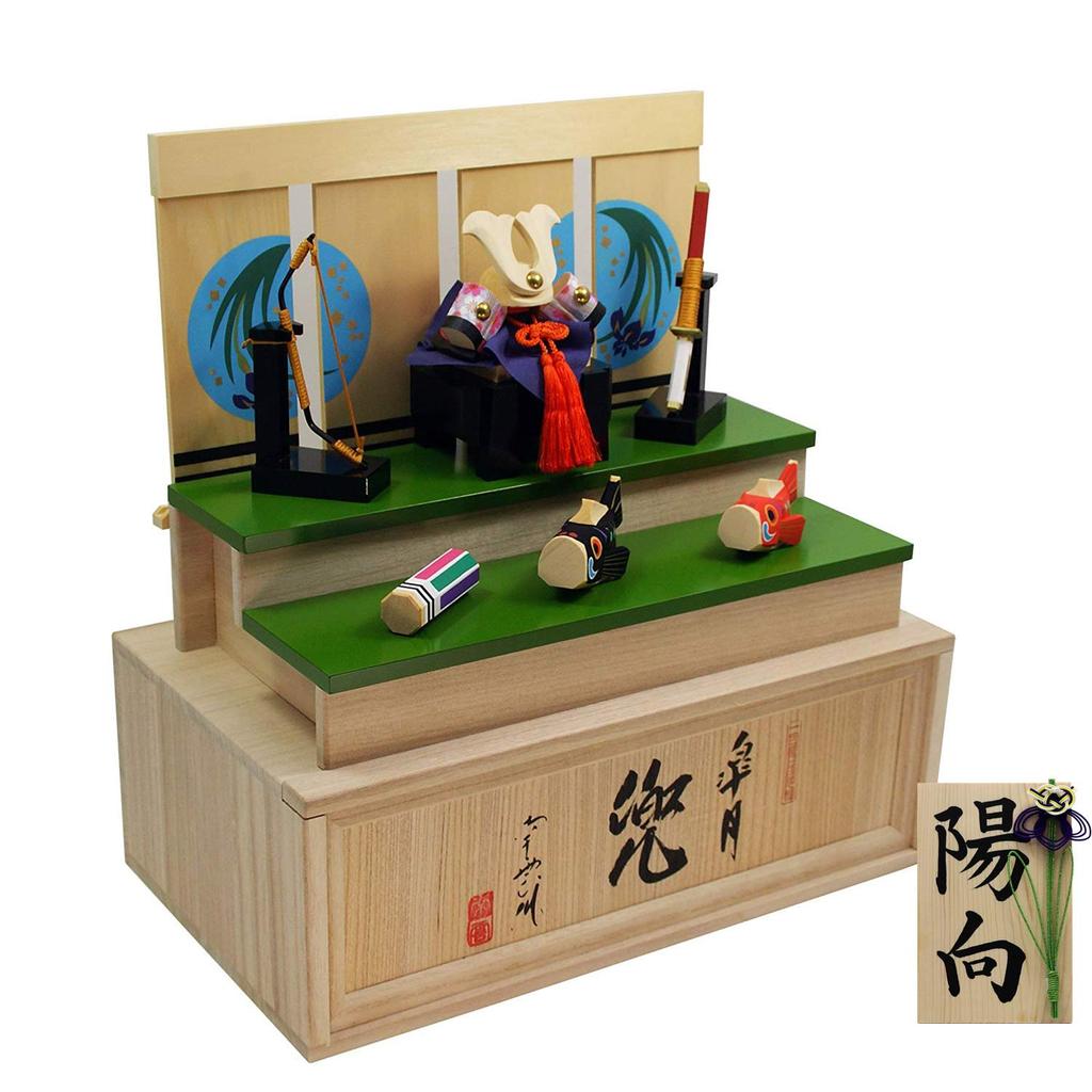 Osaka Choseido May Doll Helmet Decoration Carp Streamer Compact Mini Wooden Itto Carving Name Engraved with Wooden Tag Bonus Nagumo Satsuki Kabuto