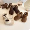 Girls Two Cotton Shoes Children's Snow Boots Plush 2025 Autumn and Winter New Plush Plush Birkenstocks Baby Winter Shoes