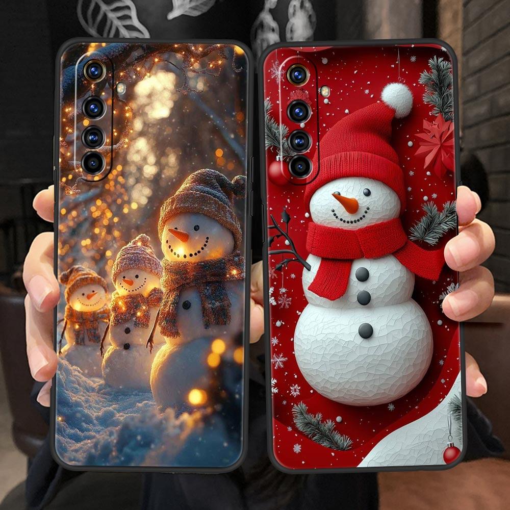 Christmas Snowman Soft TPU For Realme 13 12 11 10 9 Pro Plus GT3 GT2 C21 C25 C35 C53 C55 C67 Pro 5G Phone Case Cover Fundas Bags