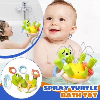 Bebek Elektrikli Sprey Dönen Kaplumbağa Döngü Oyuncakları Banyo Banyo Oyuncakları