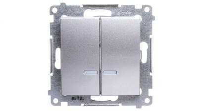 Simon 54 Splashproof Candle Switch Ip44 With Backlight, Quick Connectors, Matt Silver Dw5Bl.01/43