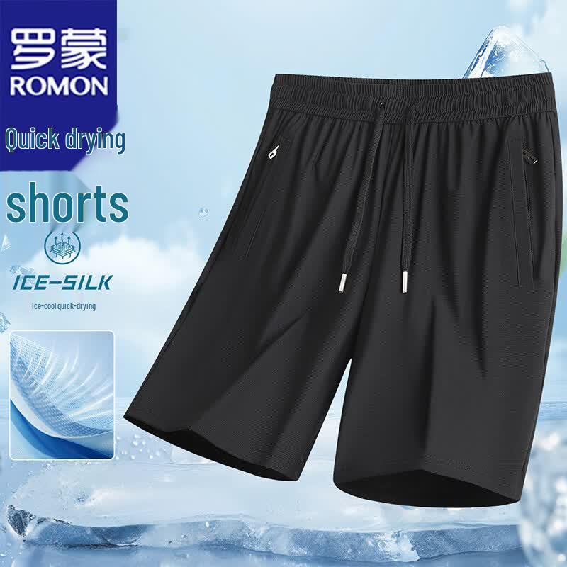 ROMON Men s Summer Ice Silk Quick-Dry Casual Shorts 5XL