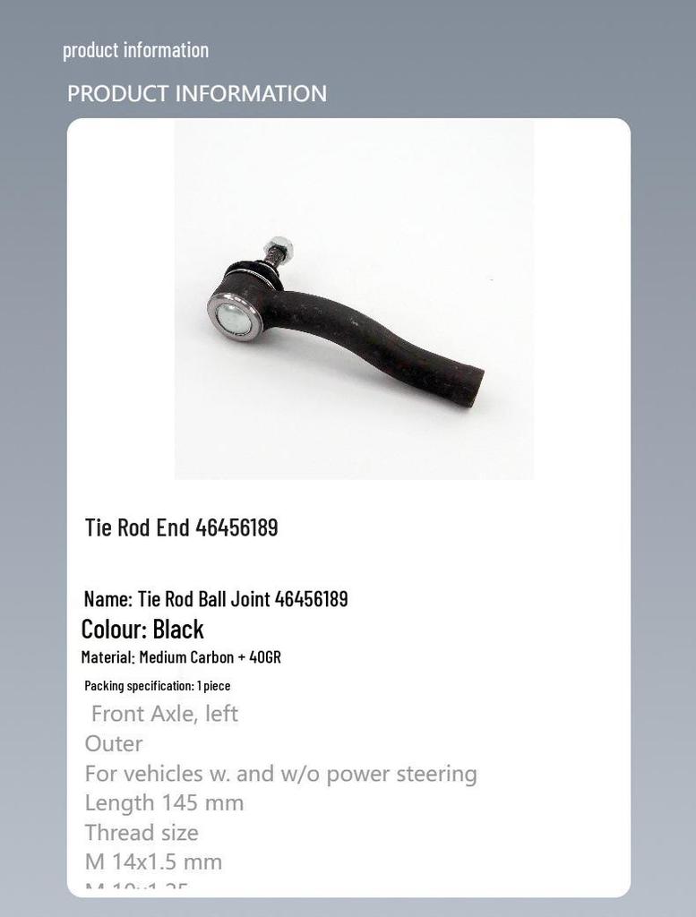 Fiat Tie Rod End 46456189/46745365 Replacement