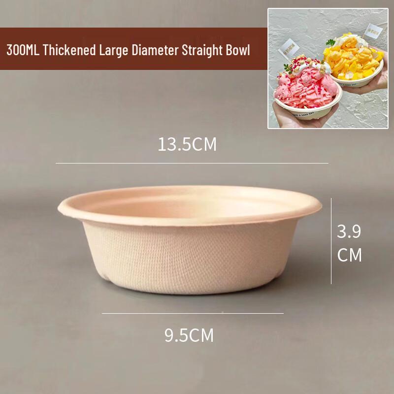 ZISIZ 750ml Pulp Shaved Ice Bowl with PET Flat Lid