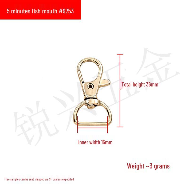 Zinc Alloy Fish Mouth Buckle for Dog Luggage, Shoulder Straps, Keychains, and Webbing.