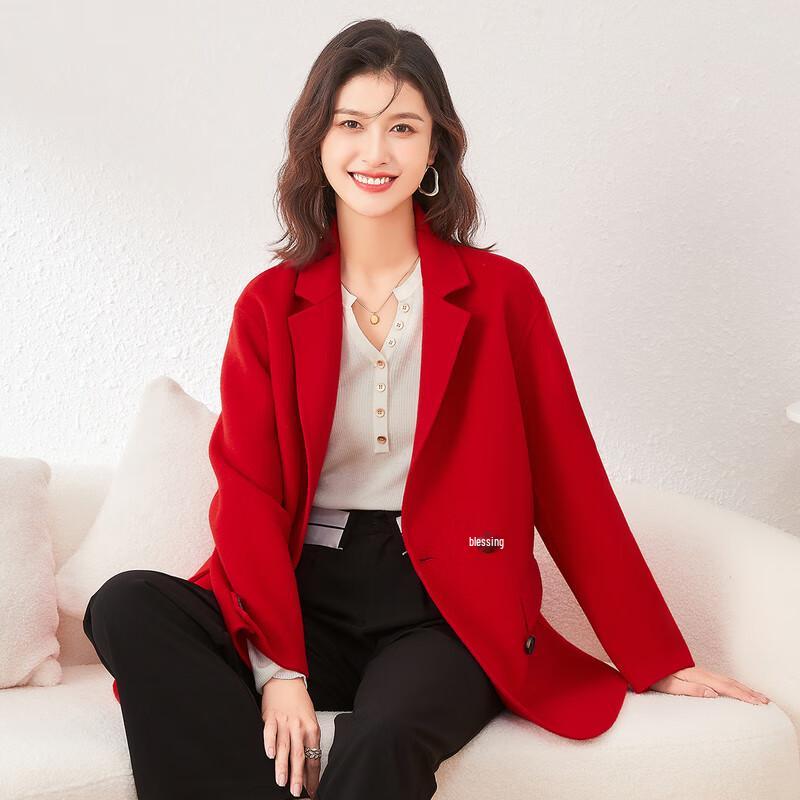 Women's Premium Double-Faced 100% Wool Double-Breasted Coat