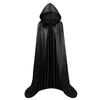 Halloween Satinumhang für Erwachsene Kinder, Sensenmann Umhang Vampir Robe, Party Kostüm Schwarz