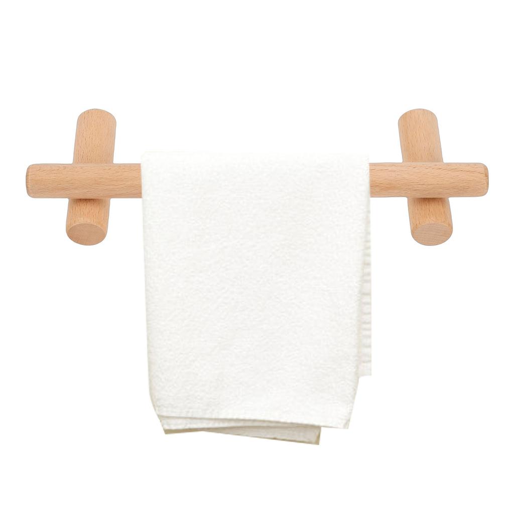 30cm Beech Wood Towel Rack Wall Mounted Japanese   Bathroom Towel Storage Bar Holder