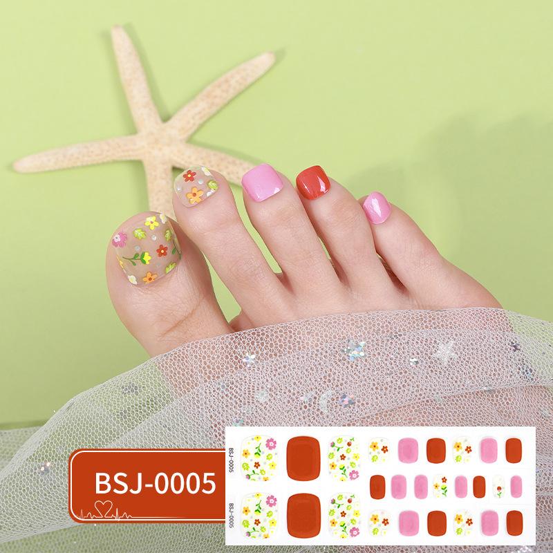 Gel Toenail Stickers Gel Manicure Stickers 3D Phototherapy Nails Semi-cured Toenail Stickers