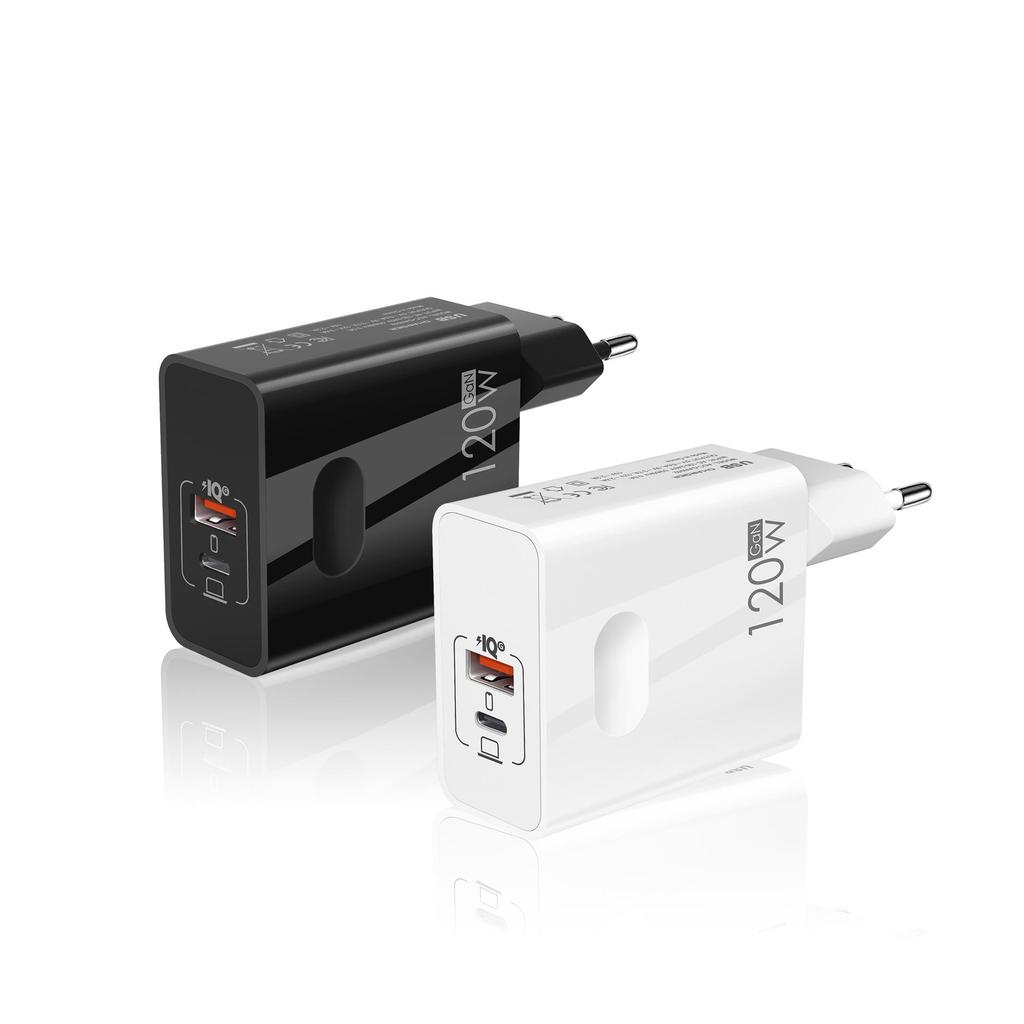 120W GaN Charger with EU/UK Plugs - 65W Ultra-Fast Charging for Laptops