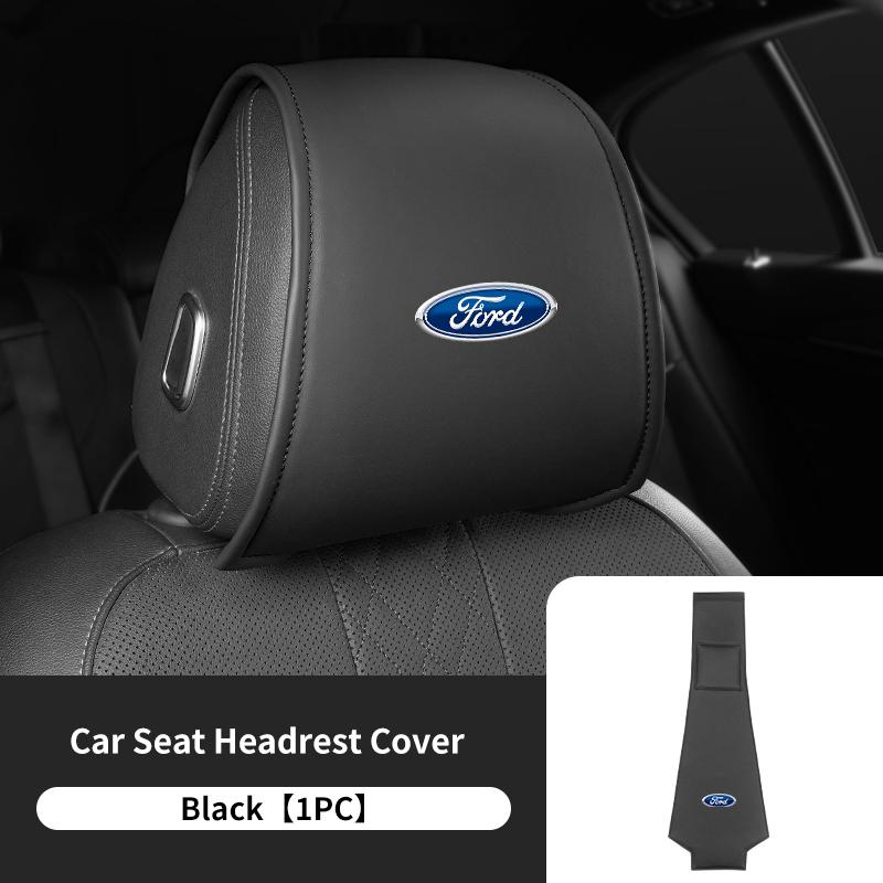 PPWE7 1/2PCS Leather Car Seat Headrest Protective Cover Auto Interior Accessories For Ford Escort KA Flex Everest KA Expedition Falcon