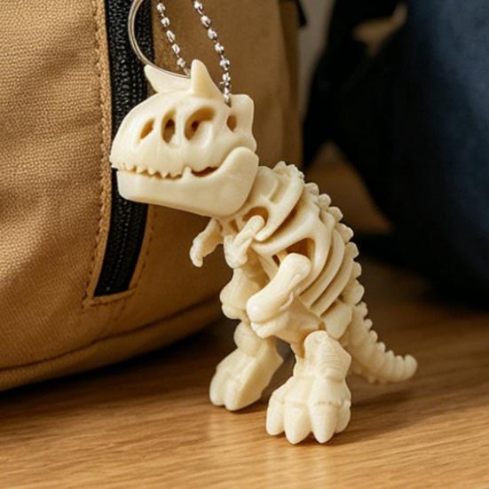 Keychain Pendant, 3D Printed Skeleton Dinosaur Keychain, Lightweight Backpack Handbag Charm for Everyday Use