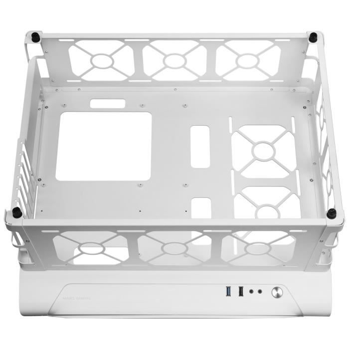 Boîtier pc gaming - mars gaming - mcb blanc - atx xl - structure modulaire - custom premium edition